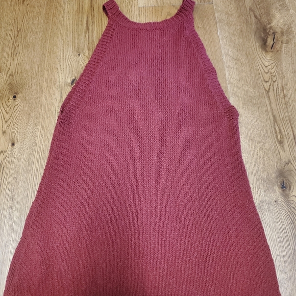 Maeve Maroon Sleeveless Knitted Sweater Tank Top - Picture 12 of 14